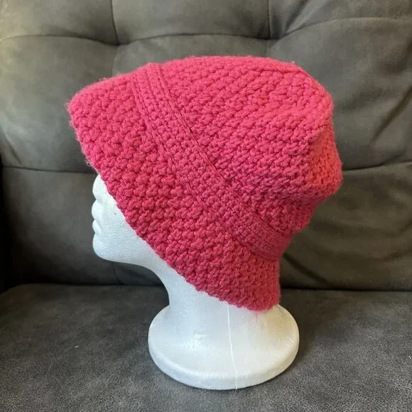 Vtg Talbots Womens Knit Wool Blend Pink Hat - Picture 3 of 13